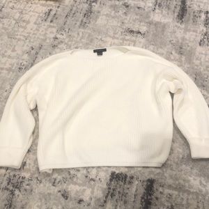 French connection boxy white knit sweater